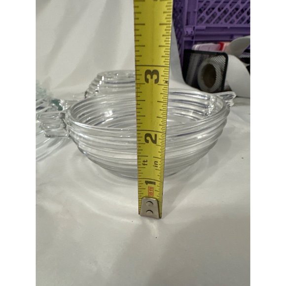 Vintage 1938-43 discontinued Anchor Hocking clear Manhattan 5 pc berry bowl set - Picture 8 of 9